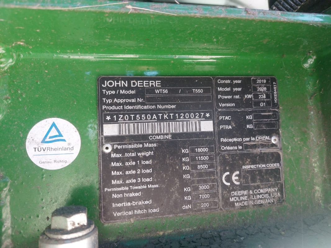 Combine harvester John Deere T550: picture 7
