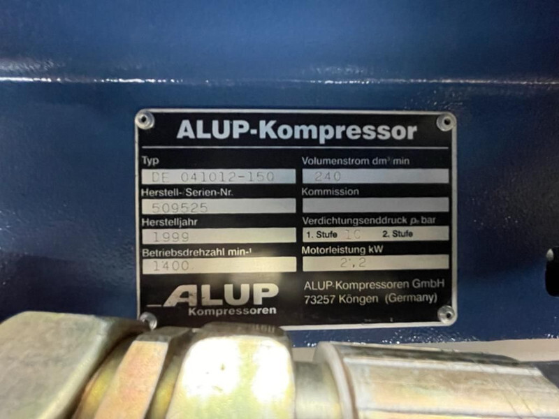 Air compressor Alup 2.2 kW 240 L / min 10 Bar Elektrische Zuigercompressor op ketel: picture 3