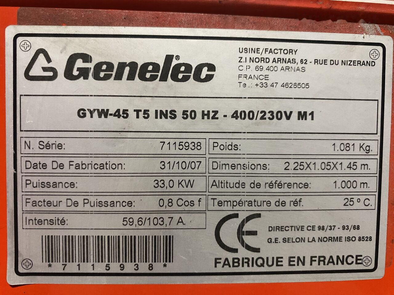 Generator set Genelec 45 kVa diesel: picture 8
