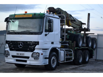 Mercedes-Benz Actros 2655 Holztransporter + KRAN + Anhänger  - Forestry trailer