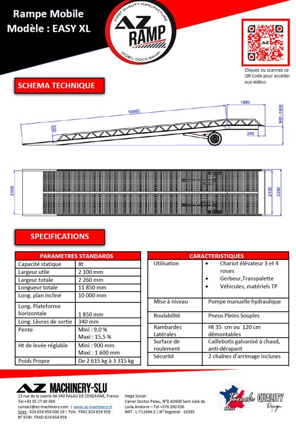 New Loading ramp AZ RAMP EASY-XL 8-RL mobile loading ramp: picture 18