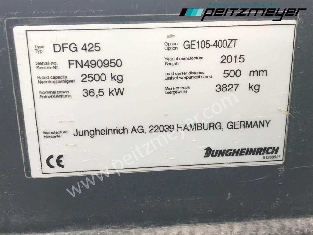 Diesel forklift JUNGHEINRICH Gabelstapler DFG 425: picture 18