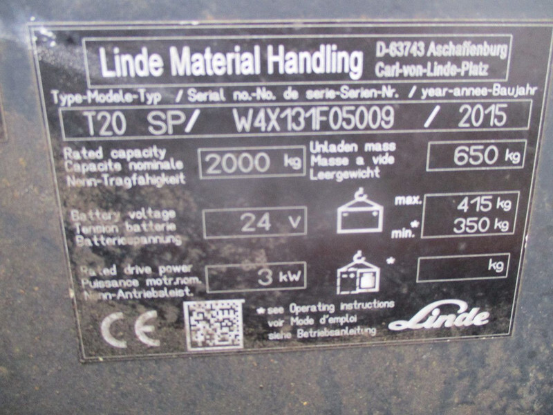 Order picker Linde T20 SP, Elektrische Palletwagen: picture 10