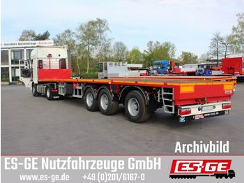ES-GE 3-Achs-Sattelauflieger - teleskopierbar  - Dropside/ Flatbed semi-trailer