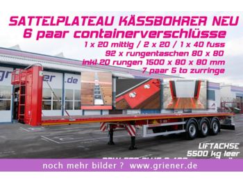 Kässbohrer SPS / PLATEAU / CONTAINER 20/40  RUNGENTASCHEN  - Dropside/ Flatbed semi-trailer