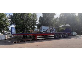 Weightlifter 3sps13.200 Kennis 8000 with crane  - Dropside/ Flatbed semi-trailer