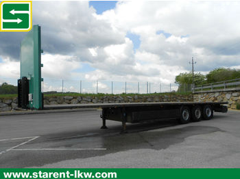 Dropside semi-trailer Kögel Plateau, Lochrahmen, SAF-Achsen, Palettenkasten