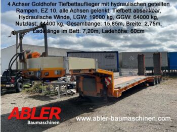Low loader semi-trailer GOLDHOFER STZ-TBL/S4-44/80 4-Achser-Tiefbettauflieger absenkbar hydr. Ramp: picture 1