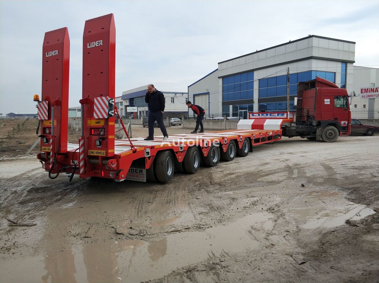 New Low loader semi-trailer for transportation of heavy machinery LIDER 2024  READY IN STOCK 50 TONS CAPACITY LOWBED: picture 14