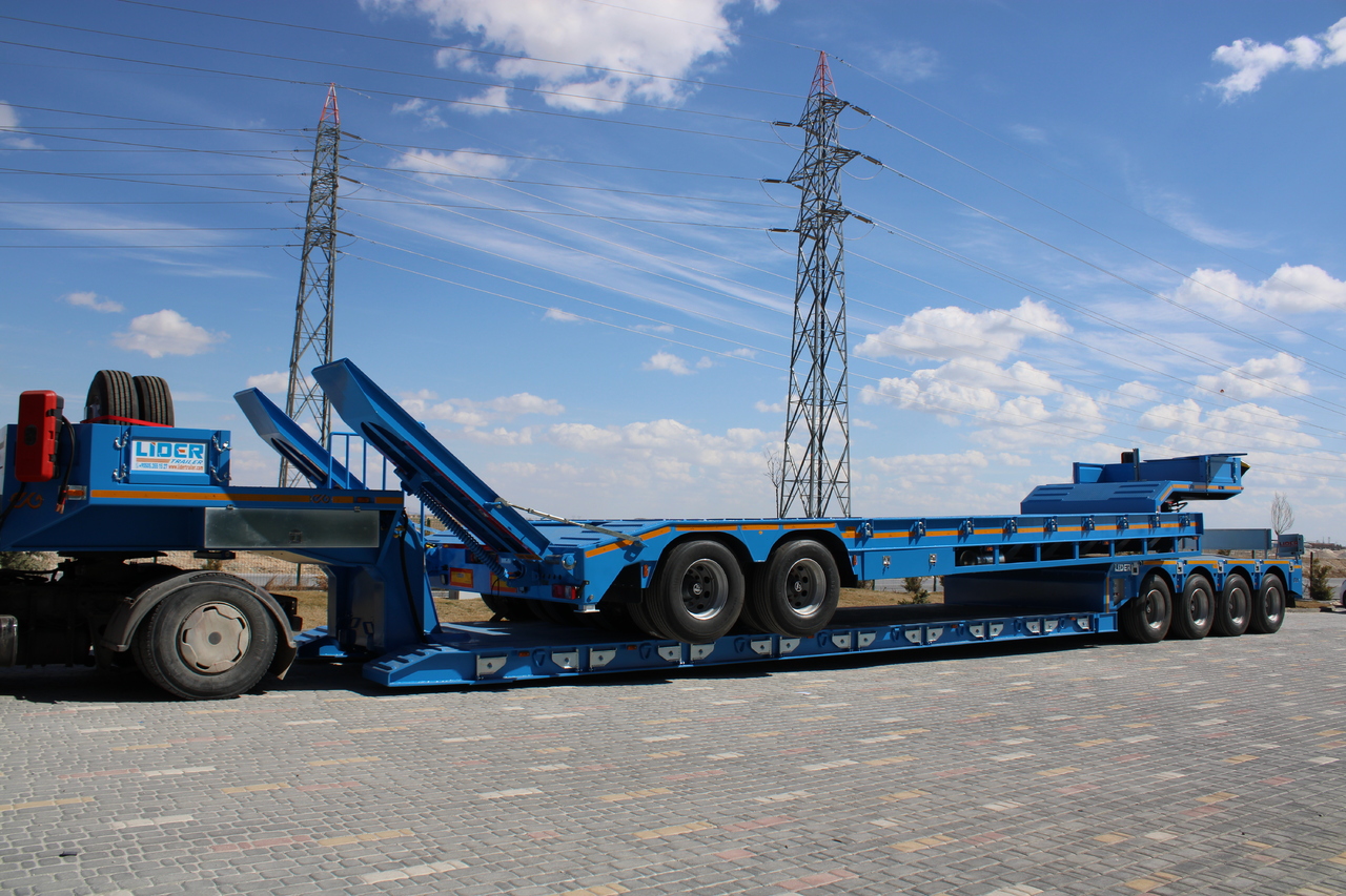 New Low loader semi-trailer for transportation of heavy machinery LIDER 2024 READY IN STOCK UNUSED FRONT LOADING: picture 10