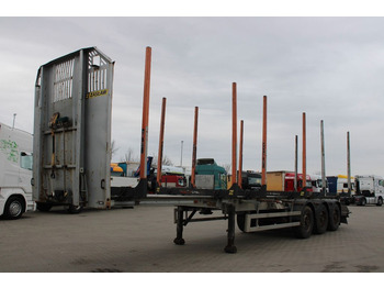 ZASŁAW D-651 A, 2X LIFTING AXLE  - Logging semi-trailer