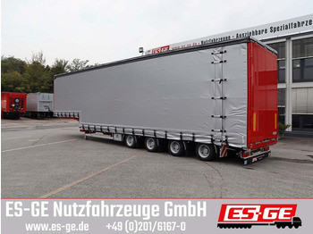 ES-GE 4-Achs-Satteltieflader mit Curtainsider-Aufbau  - Low loader semi-trailer