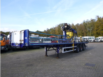 Dropside/ Flatbed semi-trailer Montracon Platform trailer + Terex 105.2 A 11 crane + rotator/grapple: picture 1