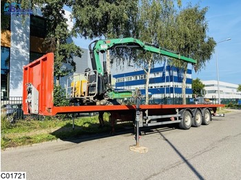 Dropside/ Flatbed semi-trailer ROBUSTE open laadbak Hiab crane: picture 1