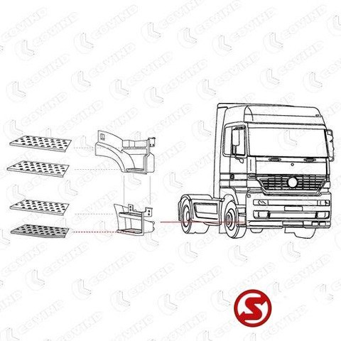 New Footstep for Truck Mercedes-Benz Trede actros mp1 - 2 - 3 mega space rechts: picture 2