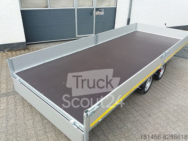 New Dropside/ Flatbed trailer Eduard XXL Anhänger Pritsche 506x200x30cm 3000kg lager: picture 5