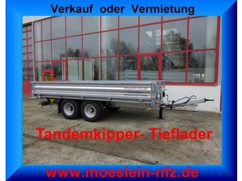 Möslein neuer Tandem  Kipper  Tieflader, Breitbereifung  - Tipper trailer