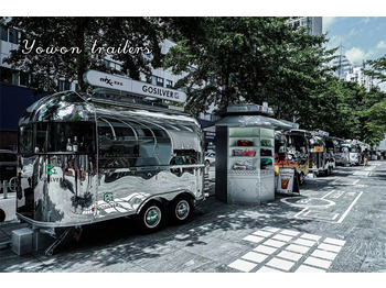 New Vending trailer for transportation of food YOWON shiny stainless steel food vending cart mobile stream line trailer: picture 2