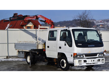 Isuzu  NPR P35*Pritsche 2,85 m+Crane  - Dropside/ Flatbed truck