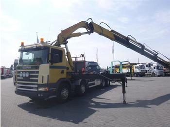 Scania 124.400 8X2 MANUAL WITH FASSI F660XP  - Dropside/ Flatbed truck