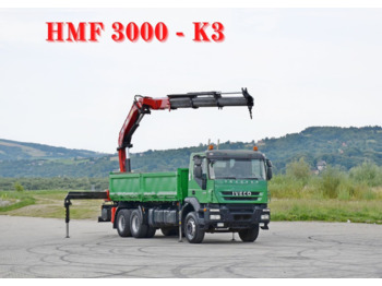 Tipper, Crane truck IVECO TRAKKER 450 * HMF 3000K3 + FUNK * 6x4: picture 1