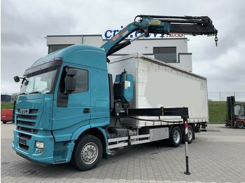 Curtainsider truck, Crane truck Iveco 260S45 Stralis 6x2 PM 22 SP | Reatrder | Euro 5: picture 1