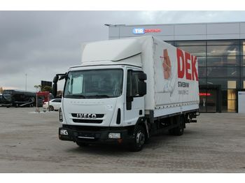 Curtainsider truck Iveco ML 75E18, HYDRAULIC LIFT: picture 1