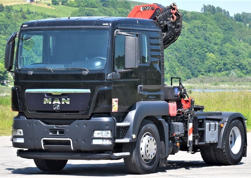 Crane truck, Tractor unit MAN TGS 18.400 Sattelzugmaschine + HMF 1720 K6/FUNK: picture 4