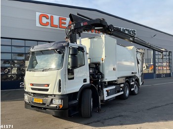 Garbage truck Ginaf C 3130 Hiab 21 ton/meter laadkraan + Container Washing: picture 1