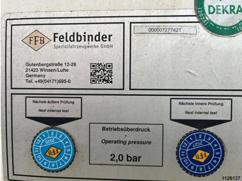 Silo semi-trailer FELDBINDER Silo für Staub und Rieselgüter EUT 40.3 Auflieger Zement 40m³, Lenkachse: picture 5