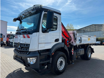 Tipper, Crane truck Mercedes-Benz AROCS 1832 4x2 Euro 6 Kipper Kran FASSI F120FB: picture 2