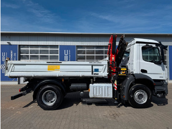 Tipper, Crane truck Mercedes-Benz AROCS 1832 4x2 Euro 6 Kipper Kran FASSI F120FB: picture 3