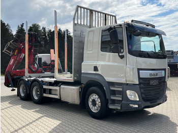 Logging truck, Crane truck DAF CF 460 6x4 mit Riedler Holzaufb. Penz Kran 12Z: picture 2