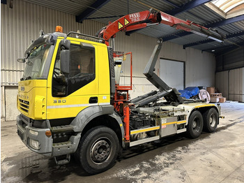 Hook lift truck, Crane truck Iveco TRAKKER 350 6x4 HOOKLIFT + CRANE FASSI F120.22 (5/6 F) - *342.000km* - STEEL SPRING / BIG AXLES - AS TRONIC AUTOMATIC GEARBOX: picture 3