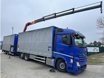 Box truck, Crane truck Mercedes-Benz Actros 2645 6x2 105m³ JUMBO + RETARDER + KRAN PALFINGER PK 19.001 SLD (4x) + RADIO - *FULL AIR* - FRIGO - EURO 6 - SAF AXLES - BELGIAN TRUCK: picture 2