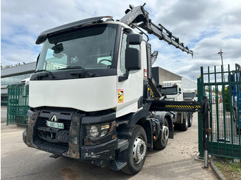 Hook lift truck, Crane truck Renault C460 8x4 HOOKLIFT + CRANE HIAB 288 E-6 HIDUO - RADIO - 5/6 F - STEEL SPRING / HUB REDUCTION: picture 3