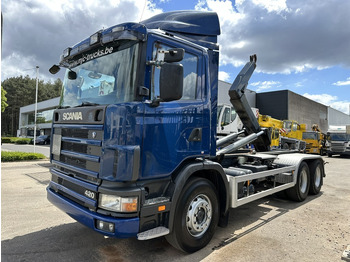Hook lift truck Scania 124L-420 6x2 HOOKLIFT VDL 20T - STEEL SPRING / BALLESTAS / BLATT - MANUAL - MECHANICAL PUMP - 10 TIRES  DOUBLE WHEELS: picture 3