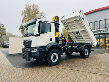 Crane truck MAN TGM 18.320 4x4 BB Kipper Kran 131 Single Winter: picture 5