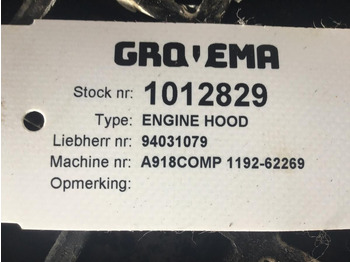 Hood Liebherr Engine Hood: picture 2 Hood Liebherr Engine Hood: picture 2
