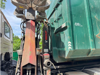 Container transporter/ Swap body truck Scania P 410 6x2 penz crane 12Z + abroll multilift + scissors - steering axle: picture 3