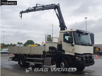 Dropside/ Flatbed truck, Crane truck Renault C 380 4X2 HIAB 122 B-3 HIDUO Kran Crane Steelsuspension Big-Axle Euro 6: picture 3