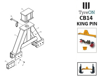 Workshop equipment CB14-KPA 14T crossbeam with  trailer kingpin adapter - mobile - for mobile truck lift mobile vehicle lifts: picture 4
