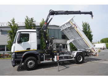 Crane truck, Crane truck MERCEDES-BENZ Arocs 1833 / 87,000 km!!! / Hds HIAB X-DUO 128 B-2 / three-sided tipper: picture 4