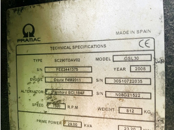 Generator set Pramac GSL30 (3871): picture 3 Generator set Pramac GSL30 (3871): picture 3
