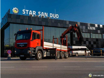 Dropside/ Flatbed truck, Crane truck MAN TGS 35.400 PALFINGER PK 44002 WINCH TRIDEM KRAN: picture 5