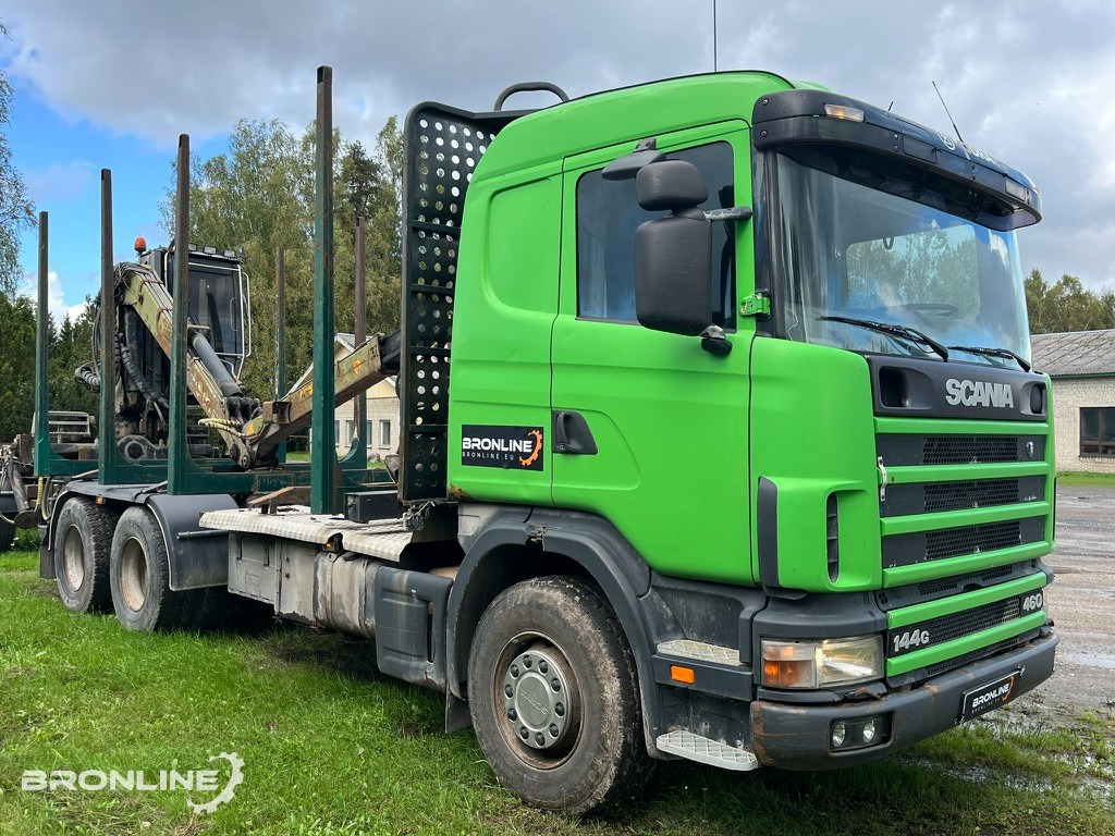 2001 Scania R144 6x4 Loglift + 1997 Närko TP3-RT-280 - Logging truck, Crane truck: picture 2 2001 Scania R144 6x4 Loglift + 1997 Närko TP3-RT-280 - Logging truck, Crane truck: picture 2