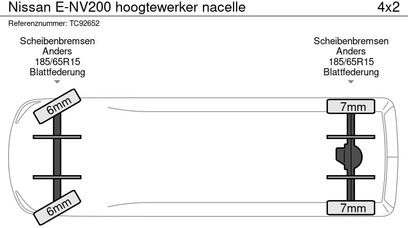 Commercial vehicle, Electric van Nissan E-NV200 hoogtewerker nacelle: picture 17