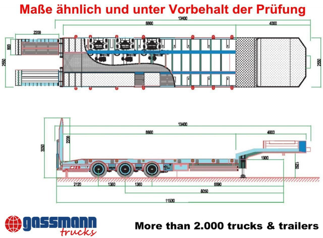 ALPSAN 56t, hydr. Rampen, Verbr. auf 3m - Low loader semi-trailer: picture 5 ALPSAN 56t, hydr. Rampen, Verbr. auf 3m - Low loader semi-trailer: picture 5