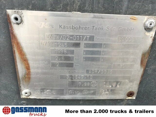Kässbohrer Kässbohrer SSK 60/10-24 ADR, 60 cbm, - Silo semi-trailer: picture 5 Kässbohrer Kässbohrer SSK 60/10-24 ADR, 60 cbm, - Silo semi-trailer: picture 5