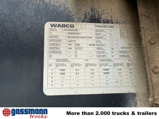 Langendorf SKA-HS 18/27, Stahlmulde ca. 24m³ - Tipper semi-trailer: picture 3 Langendorf SKA-HS 18/27, Stahlmulde ca. 24m³ - Tipper semi-trailer: picture 3